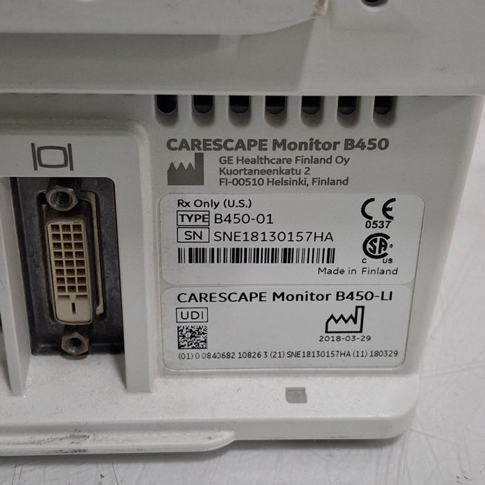 GE Healthcare GE Healthcare Carescape B450 Emergency Care Patient Monitor Patient Monitors reLink Medical