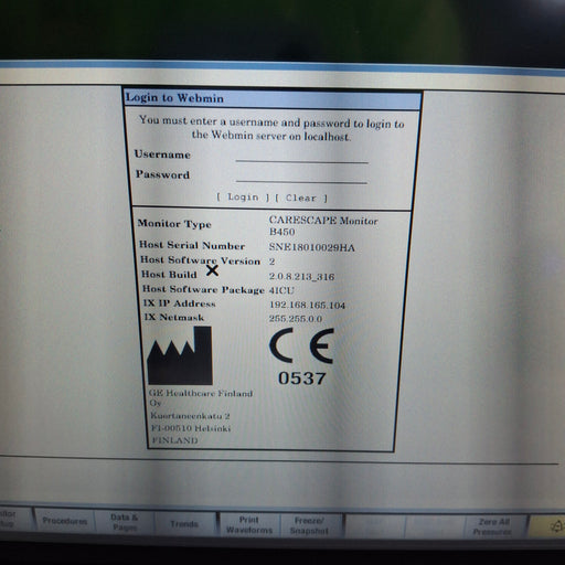 GE Healthcare GE Healthcare Carescape B450 Critical Care Patient Monitor Patient Monitors reLink Medical