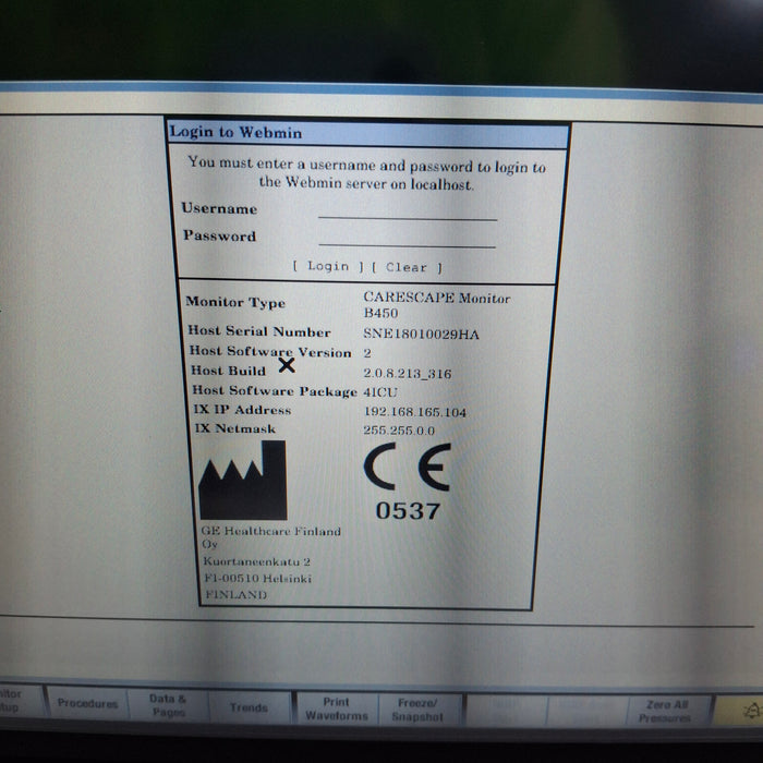 GE Healthcare GE Healthcare Carescape B450 Critical Care Patient Monitor Patient Monitors reLink Medical