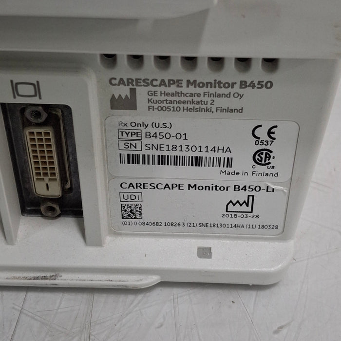 GE Healthcare GE Healthcare Carescape B450 Emergency Care Patient Monitor Patient Monitors reLink Medical