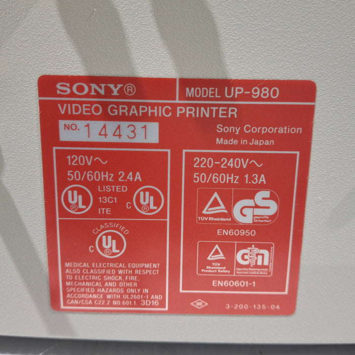 Sony Sony UP-980 Imager / Printer Ultrasound reLink Medical