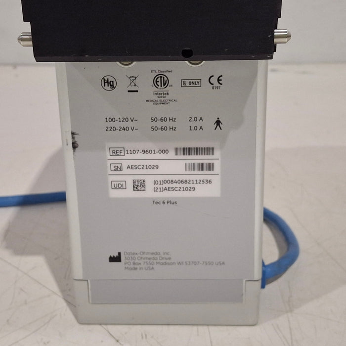 Datex-Ohmeda Datex-Ohmeda Tec 6 Plus Desflurane Vaporizer Anesthesia reLink Medical