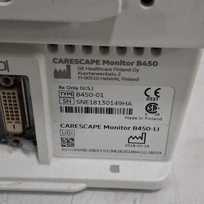 GE Healthcare GE Healthcare Carescape B450 Emergency Care Patient Monitor Patient Monitors reLink Medical