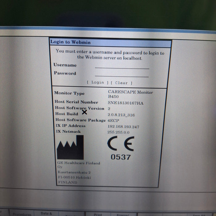 GE Healthcare GE Healthcare Carescape B450 Emergency Care Patient Monitor Patient Monitors reLink Medical