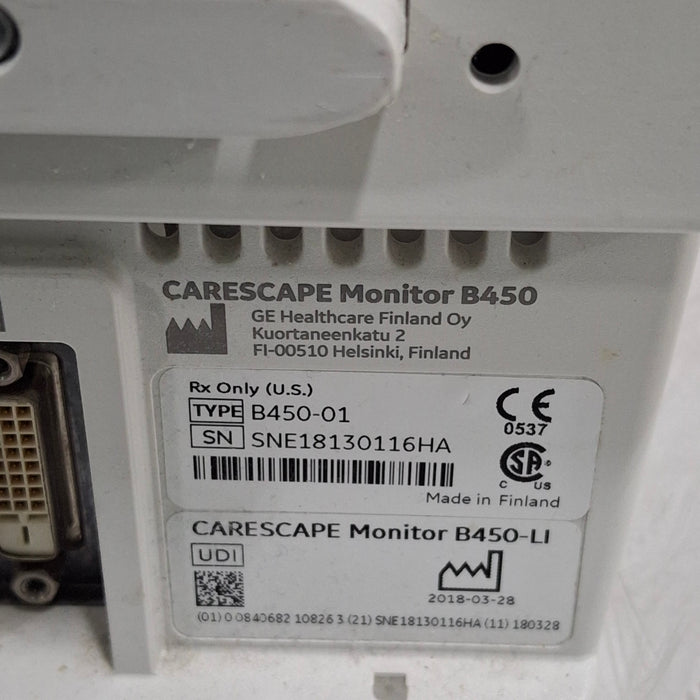 GE Healthcare GE Healthcare Carescape B450 Emergency Care Patient Monitor Patient Monitors reLink Medical
