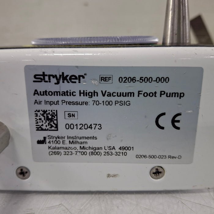 Stryker Stryker 206-500 Automatic High Vacuum Foot Pump Electrosurgical Units reLink Medical