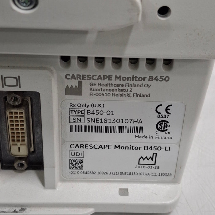 GE Healthcare GE Healthcare Carescape B450 Emergency Care Patient Monitor Patient Monitors reLink Medical