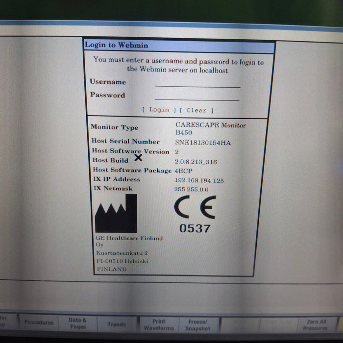 GE Healthcare GE Healthcare Carescape B450 Emergency Care Patient Monitor Patient Monitors reLink Medical