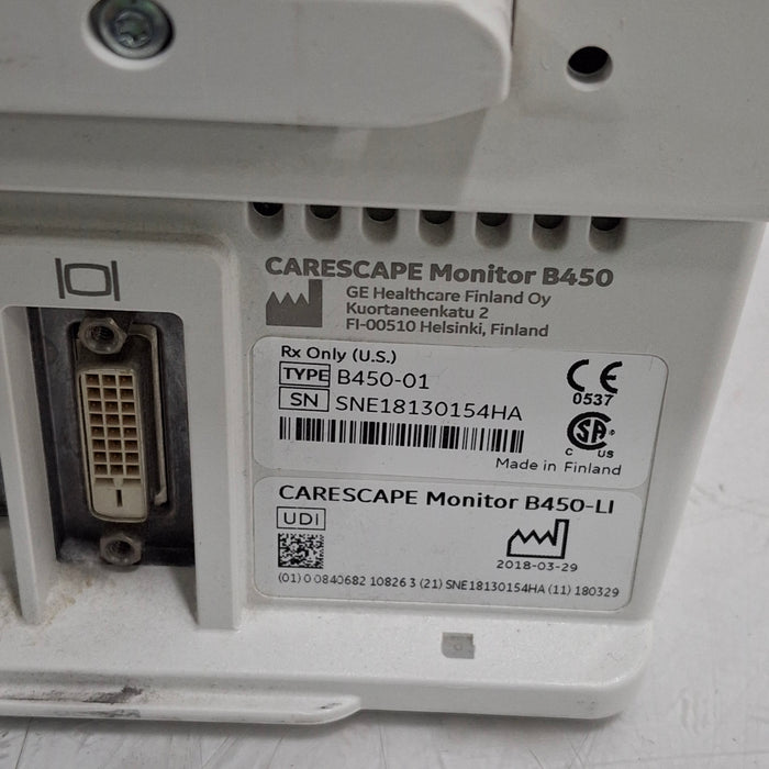 GE Healthcare GE Healthcare Carescape B450 Emergency Care Patient Monitor Patient Monitors reLink Medical
