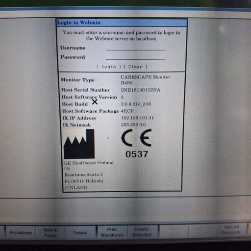GE Healthcare GE Healthcare Carescape B450 Emergency Care Patient Monitor Patient Monitors reLink Medical