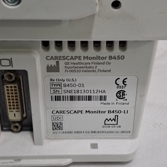 GE Healthcare GE Healthcare Carescape B450 Emergency Care Patient Monitor Patient Monitors reLink Medical
