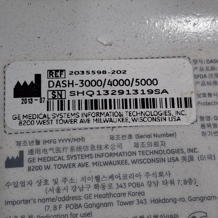 GE Healthcare GE Healthcare Dash 4000 - Masimo SpO2 Patient Monitor Patient Monitors reLink Medical