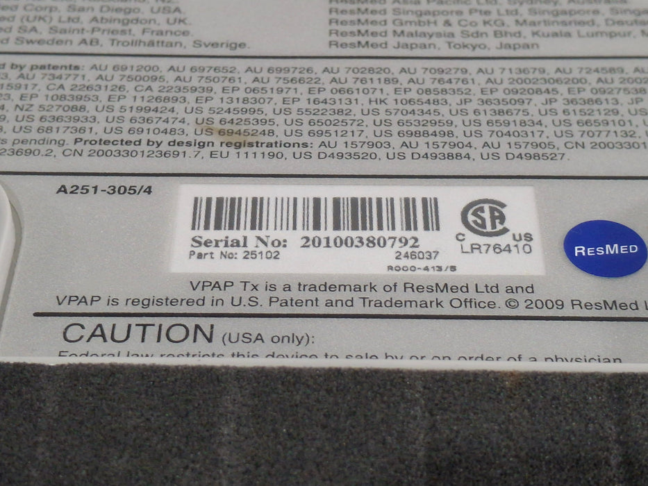 ResMed ResMed VPAP Tx Lab System Test Equipment reLink Medical
