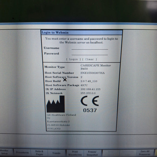 GE Healthcare GE Healthcare Carescape B450 Critical Care Patient Monitor Patient Monitors reLink Medical