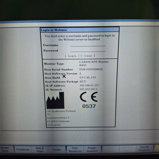 GE Healthcare GE Healthcare Carescape B450 Critical Care Patient Monitor Patient Monitors reLink Medical
