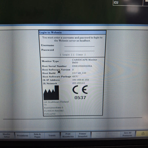 GE Healthcare GE Healthcare Carescape B450 Critical Care Patient Monitor Patient Monitors reLink Medical