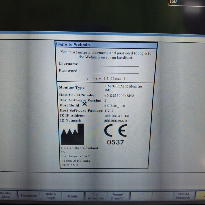 GE Healthcare GE Healthcare Carescape B450 Critical Care Patient Monitor Patient Monitors reLink Medical