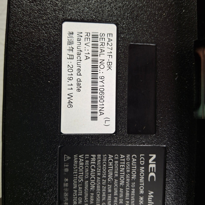 NEC NEC Multisync EA271F Widescreen LCD Monitor Computers Tablets & Networking reLink Medical