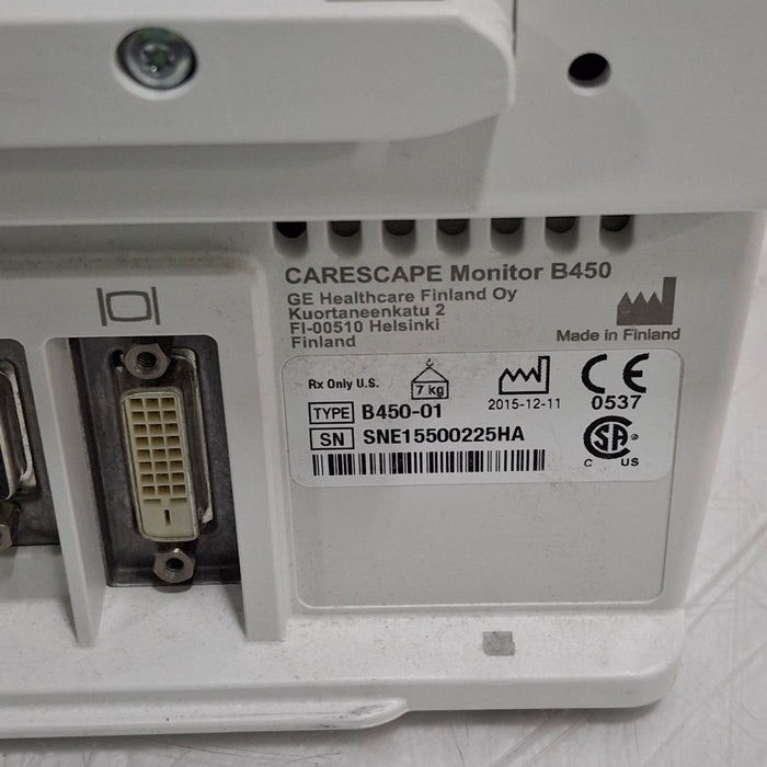 GE Healthcare Carescape B450 Critical Care Patient Monitor