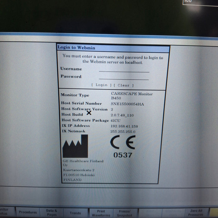 GE Healthcare GE Healthcare Carescape B450 Critical Care Patient Monitor Patient Monitors reLink Medical