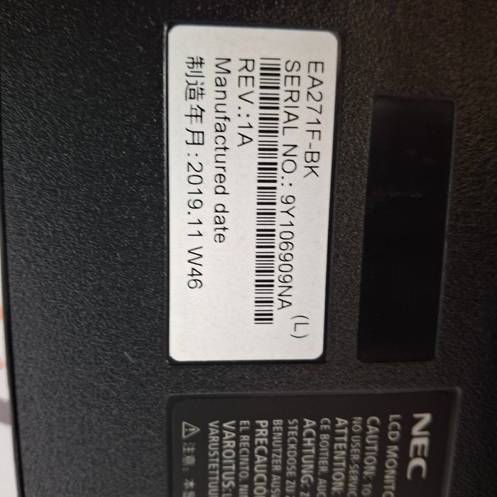 NEC NEC Multisync EA271F Widescreen LCD Monitor Computers Tablets & Networking reLink Medical