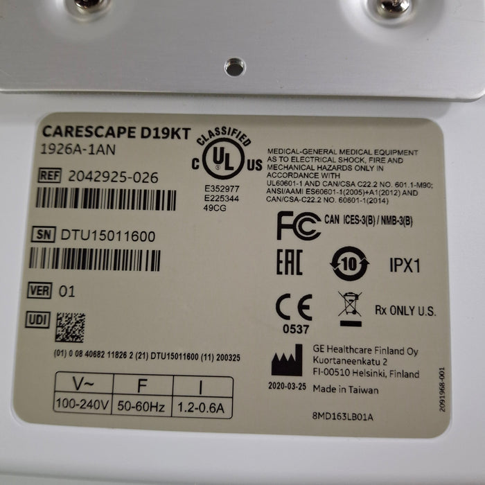 GE Healthcare D19KT Display