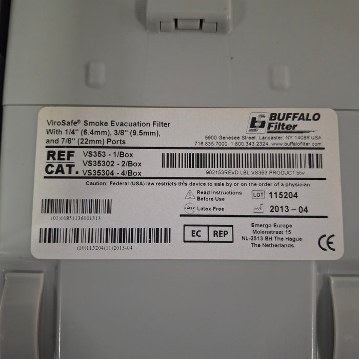 Buffalo Filter Buffalo Filter ViroVac Smoke Evacuation System Surgical Equipment reLink Medical
