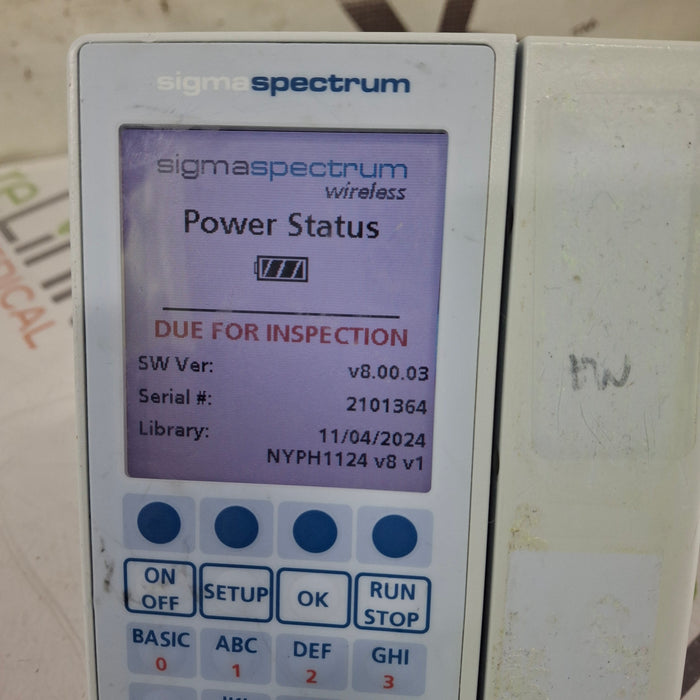 Baxter Sigma Spectrum 8.00.03 w/o Battery Infusion Pump