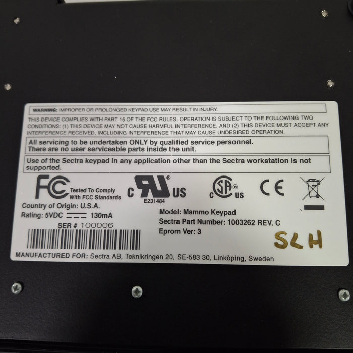 Sectra Medical Sectra Medical PACS Mammo Keypad Mammography reLink Medical