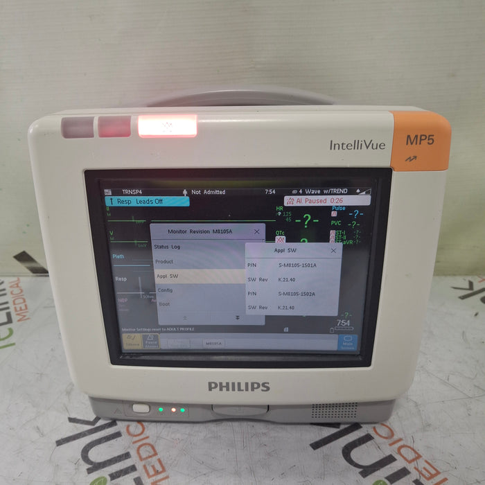 Philips Philips Intellivue MP5 - ECG, Fast SpO2, NIBP Patient Monitor Patient Monitors reLink Medical