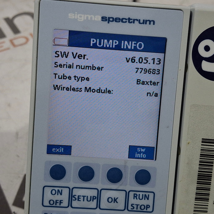 Baxter Baxter Sigma Spectrum 6.05.13 without Battery Infusion Pump Infusion Pump reLink Medical