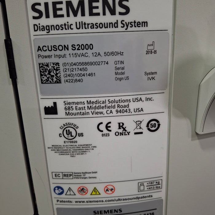Siemens Siemens Acuson S2000 Ultrasound Ultrasound reLink Medical