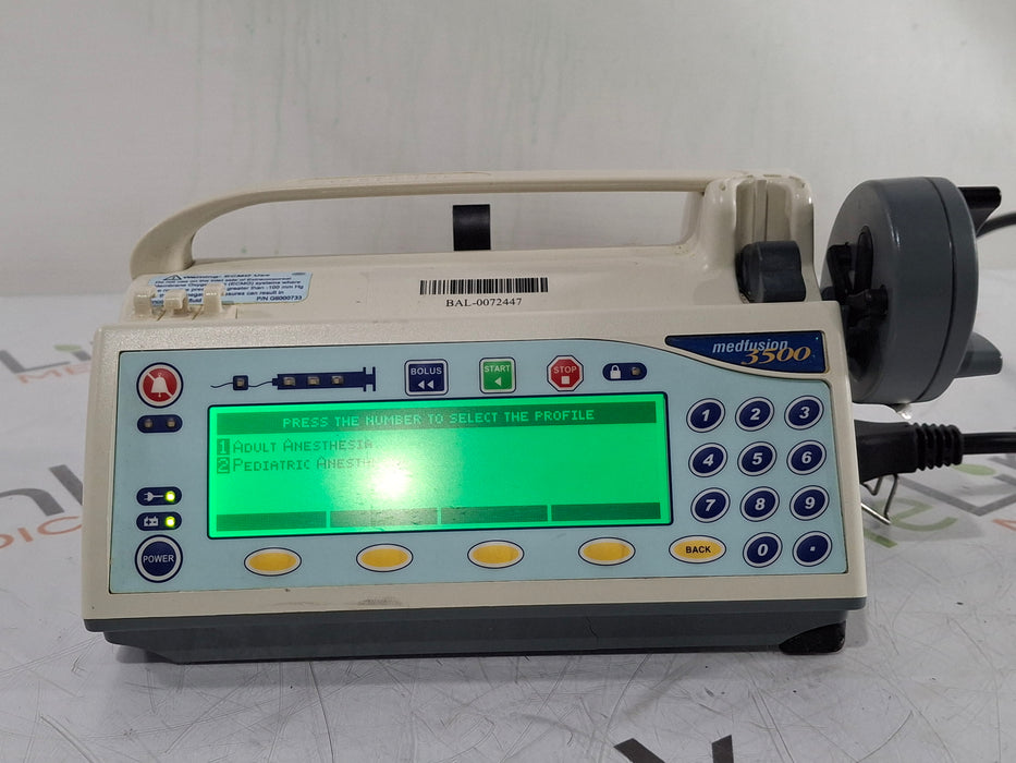 Smiths Medical Medfusion 3500 Syringe Infusion Pump