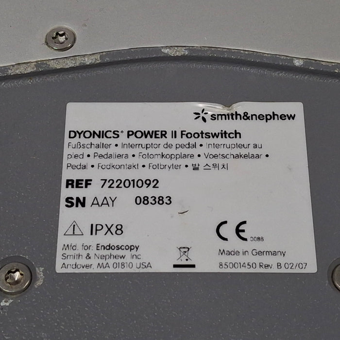 Smith & Nephew Smith & Nephew 72201092 Power II Footswitch Surgical Equipment reLink Medical