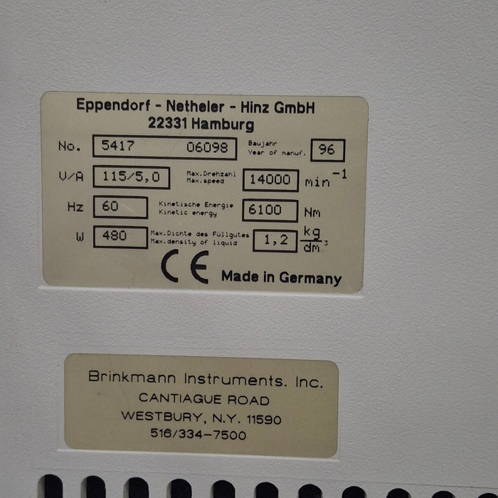 Eppendorf 5417C Centrifuge