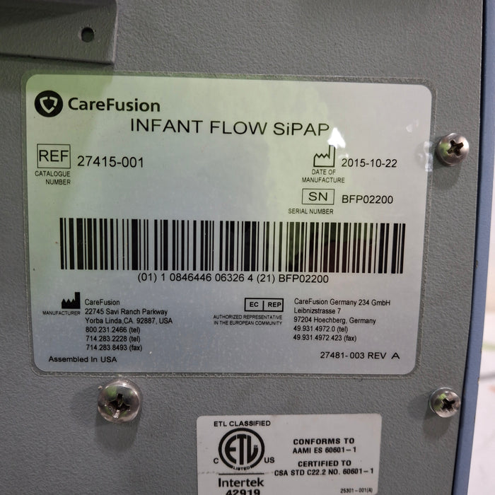 CareFusion CareFusion Infant Flow SIPAP Ventilation System Respiratory reLink Medical