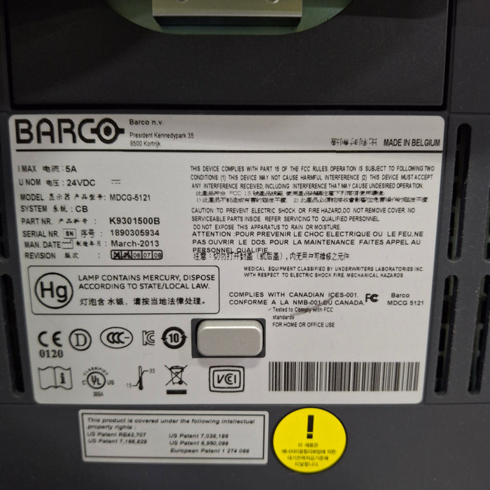Barco Barco MDCG-5121 Greyscale Monitor X-Ray Equipment reLink Medical