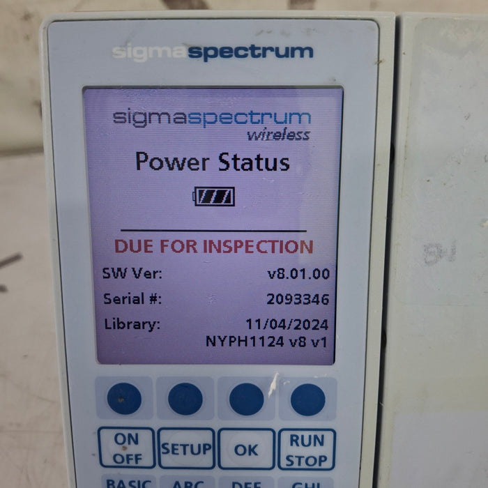 Baxter Sigma Spectrum 8.01.00 w/o Battery Infusion Pump