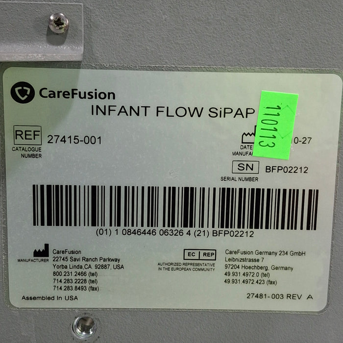 CareFusion CareFusion Infant Flow SIPAP Ventilation System Respiratory reLink Medical