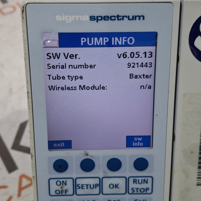Baxter Baxter Sigma Spectrum 6.05.13 without Battery Infusion Pump Infusion Pump reLink Medical