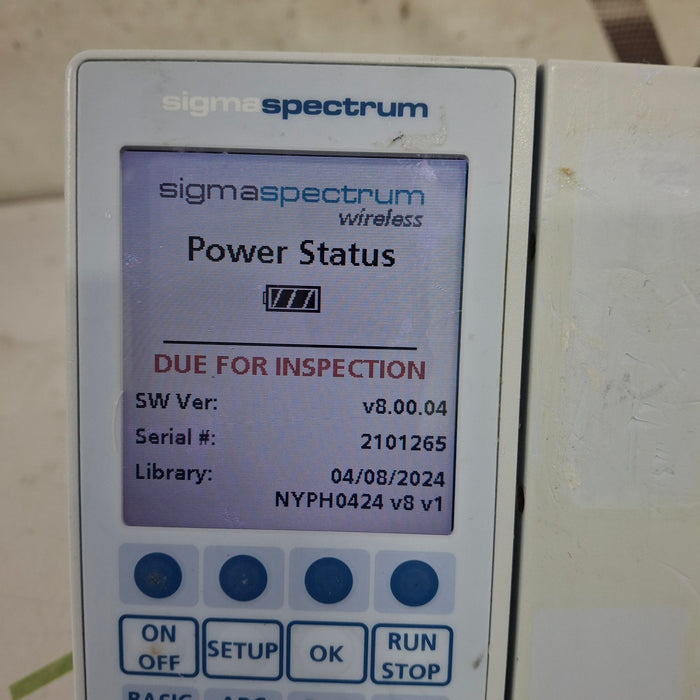 Baxter Sigma Spectrum 8.00.04 w/o Battery Infusion Pump