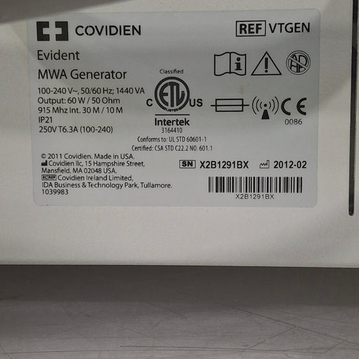 Covidien Covidien Evident MWA Microwave Ablation System Generator Electrosurgical Units reLink Medical