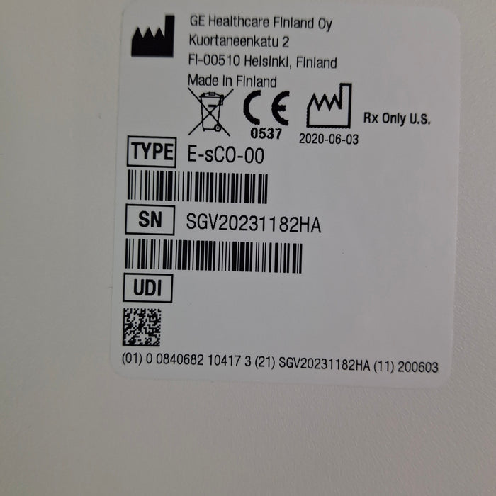 GE Healthcare GE Healthcare E-sCO-00 Respiratory Module Patient Monitors reLink Medical