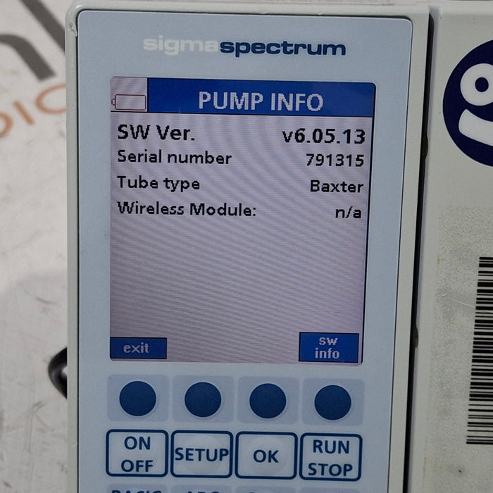 Baxter Baxter Sigma Spectrum 6.05.13 without Battery Infusion Pump Infusion Pump reLink Medical