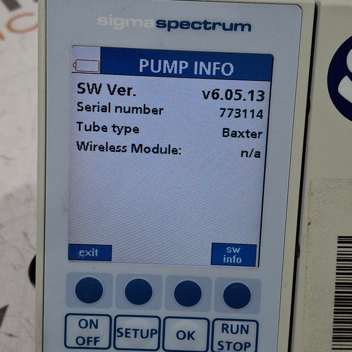 Baxter Baxter Sigma Spectrum 6.05.13 without Battery Infusion Pump Infusion Pump reLink Medical