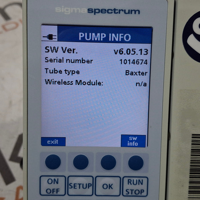 Baxter Baxter Sigma Spectrum 6.05.13 without Battery Infusion Pump Infusion Pump reLink Medical