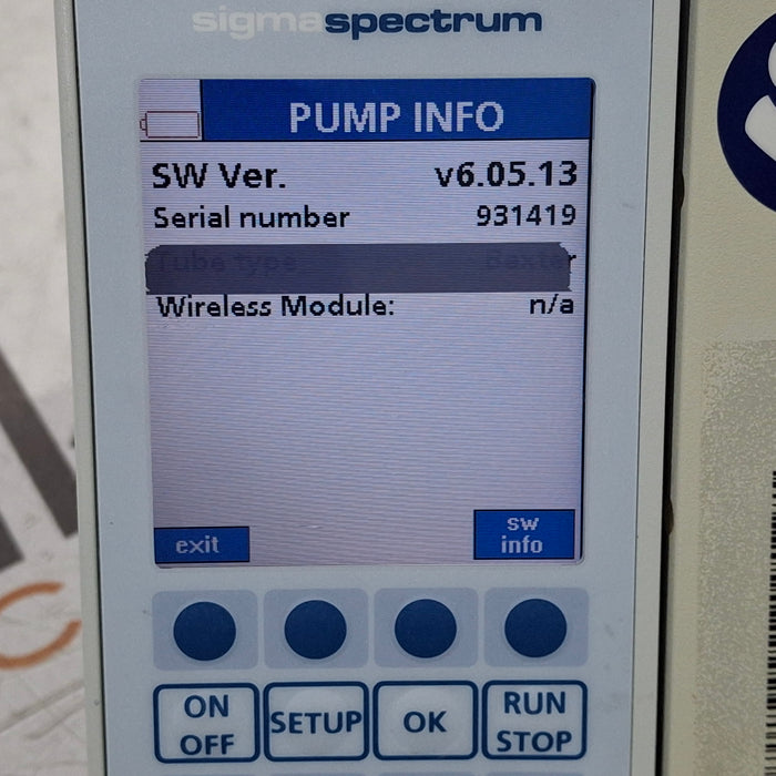 Baxter Baxter Sigma Spectrum 6.05.13 without Battery Infusion Pump Infusion Pump reLink Medical