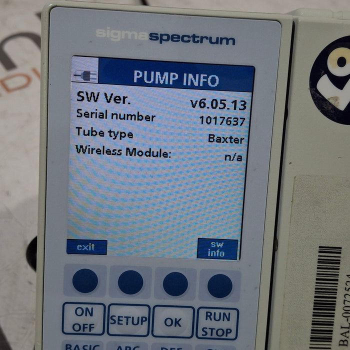 Baxter Baxter Sigma Spectrum 6.05.13 without Battery Infusion Pump Infusion Pump reLink Medical