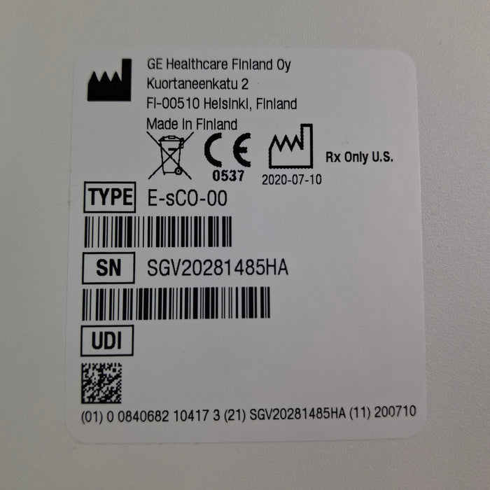 GE Healthcare GE Healthcare E-sCO-00 Respiratory Module Patient Monitors reLink Medical