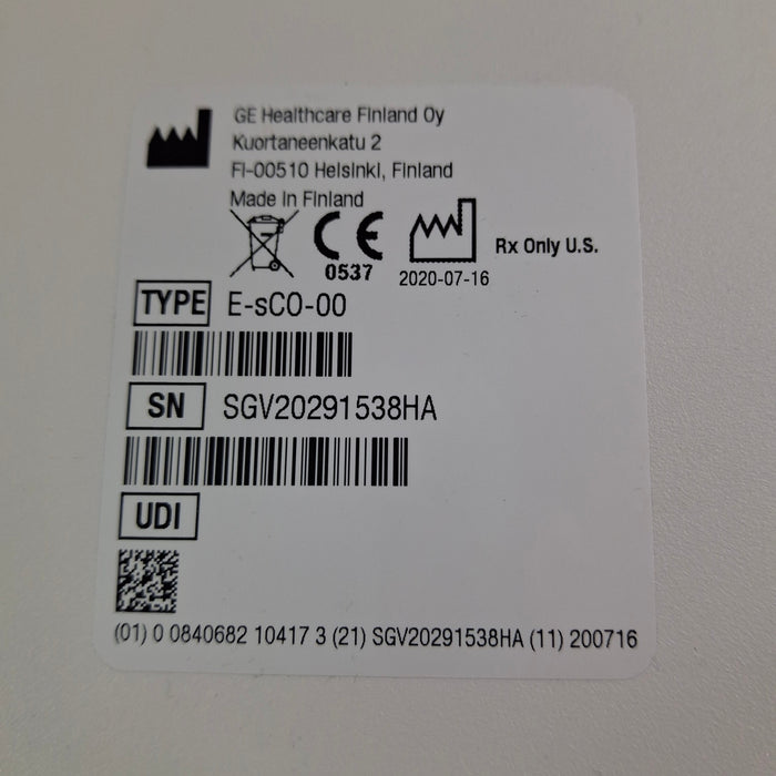 GE Healthcare GE Healthcare E-sCO-00 Respiratory Module Patient Monitors reLink Medical